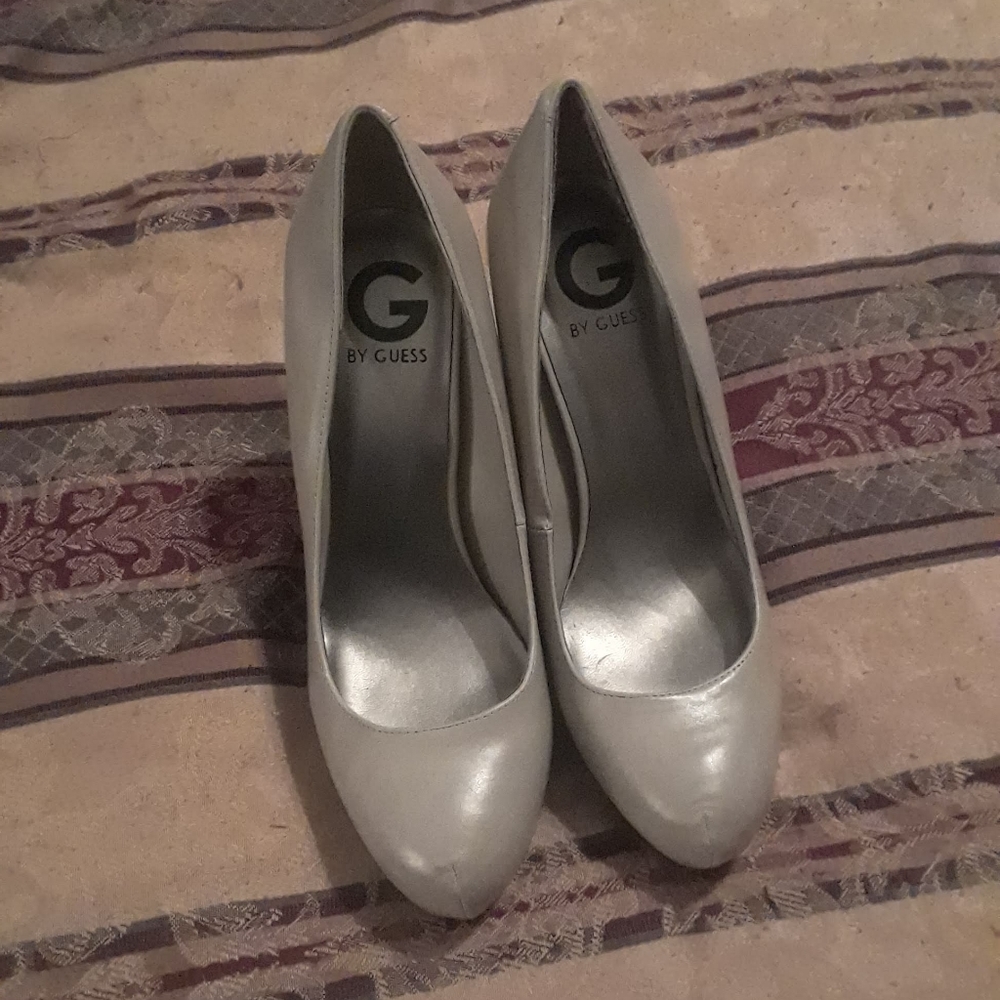Faux leather heels